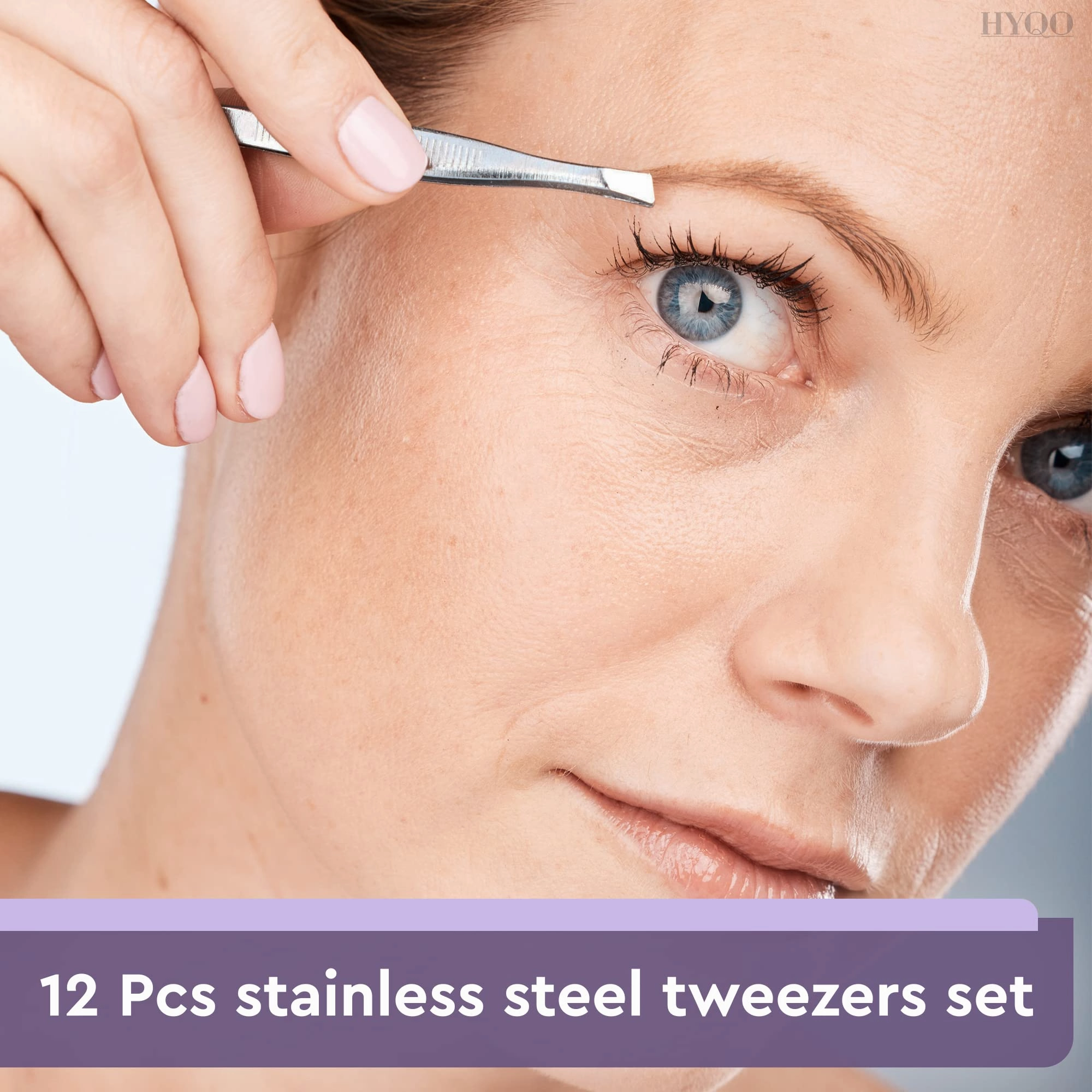 12 Pcs Eyebrow Tweezers for Women - 3.5" Stainless Steel Tweezers for Women Facial Hair with Heart Clamps, Effortless Eyebrow Plucking & Ingrown Hairs - Compact Size for Browists & Beauty Enthusiasts