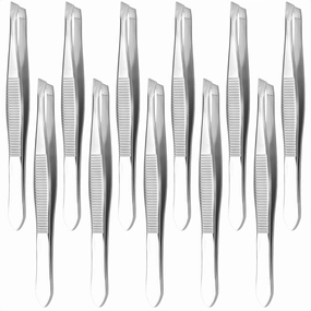 12 Pcs Eyebrow Tweezers for Women - 3.5" Stainless Steel Tweezers for Women Facial Hair with Heart Clamps, Effortless Eyebrow Plucking & Ingrown Hairs - Compact Size for Browists & Beauty Enthusiasts