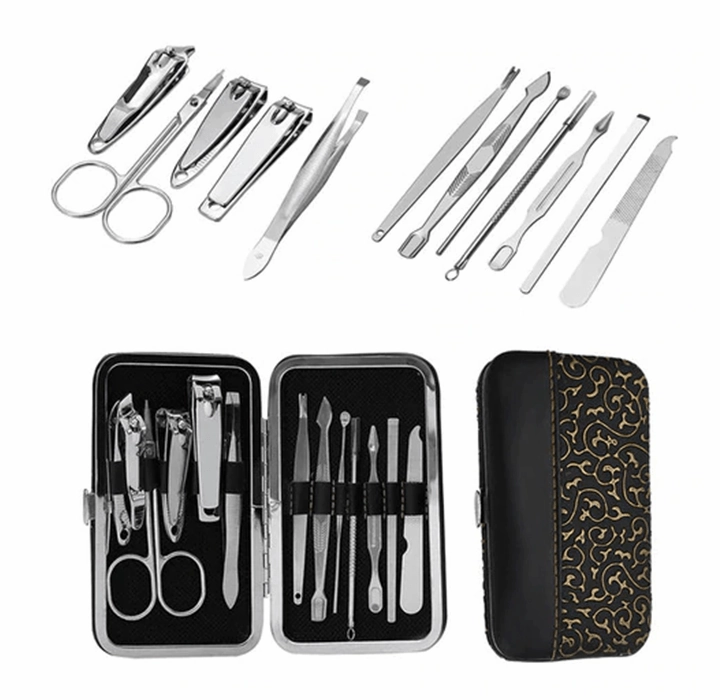 12-Piece Stainless Steel Mani Pedi Travel Set