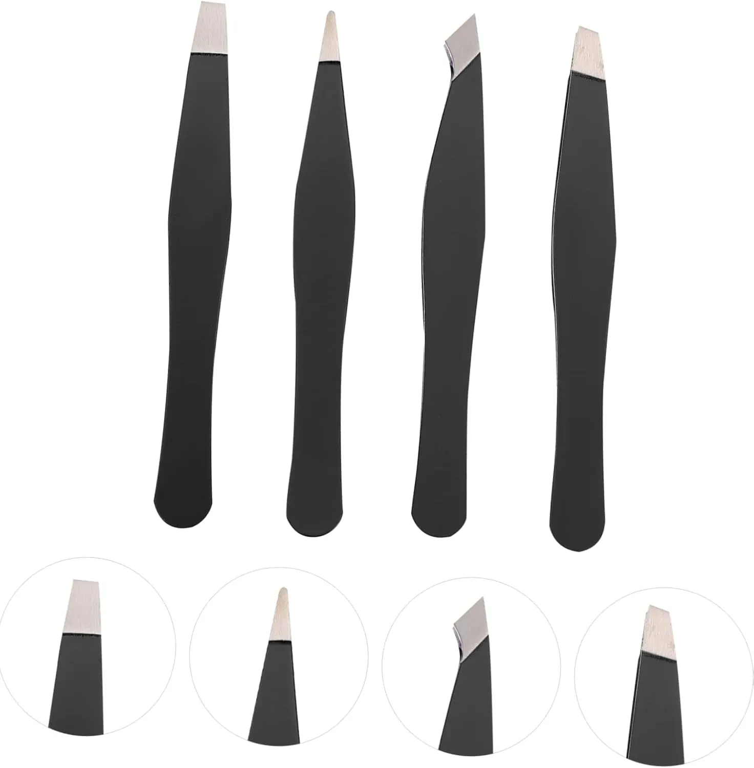 12pcs Stainless Steel Eyebrow Tweezers Practical Beauty Tools for Home Use Precision Eyebrow Clips for Easy Hair Removal and Shaping Closed Clamp Design for Safe Grooming