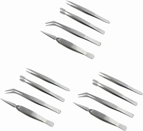12pcs Multifunctional Tweezers Kit Thickened Pointed Tweezers Manicure Jewelry Repair Precision Tools for Eyelash Isolation and Crafting