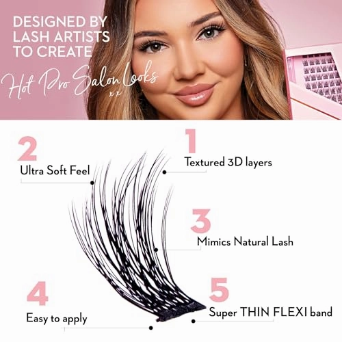 154 Pc DIY Luxe Eyelash Cluster Glam Volume,Fluffy 3D Individual Natural Lash Eyelash Clusters,10-18mm Soft Lashes