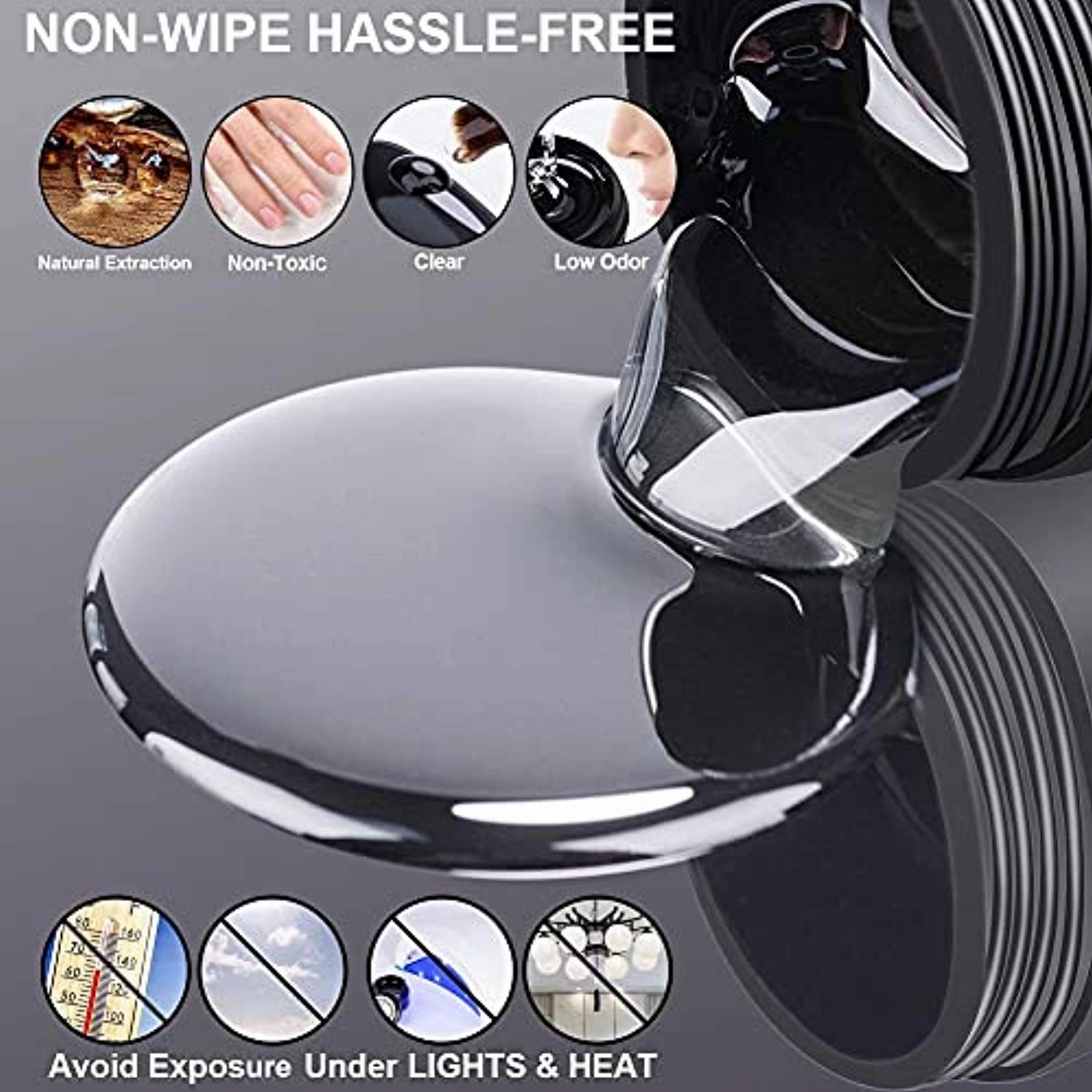 15ML NO WIPE Rhinestones Glue Gel LED Lamp Cure Needed 3 Brushes Tools 1 Rhinestones Pickup Pen 1 Tweezer Gem Stones Jewelry Diamond Beads Nail Polish Clear Decoration More Sticky&Thicker Nail Art