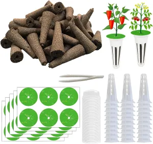 161PCS Hydroponic Pod Kit for Aerogarden and All Brands Growing System, Grow Anything Kit with 40 Grow Sponges, 40 Grow Baskets, 40 Grow Domes, 40 Pod Labels, 1 Tweezer, Herb Garden Planter Indoor Kit