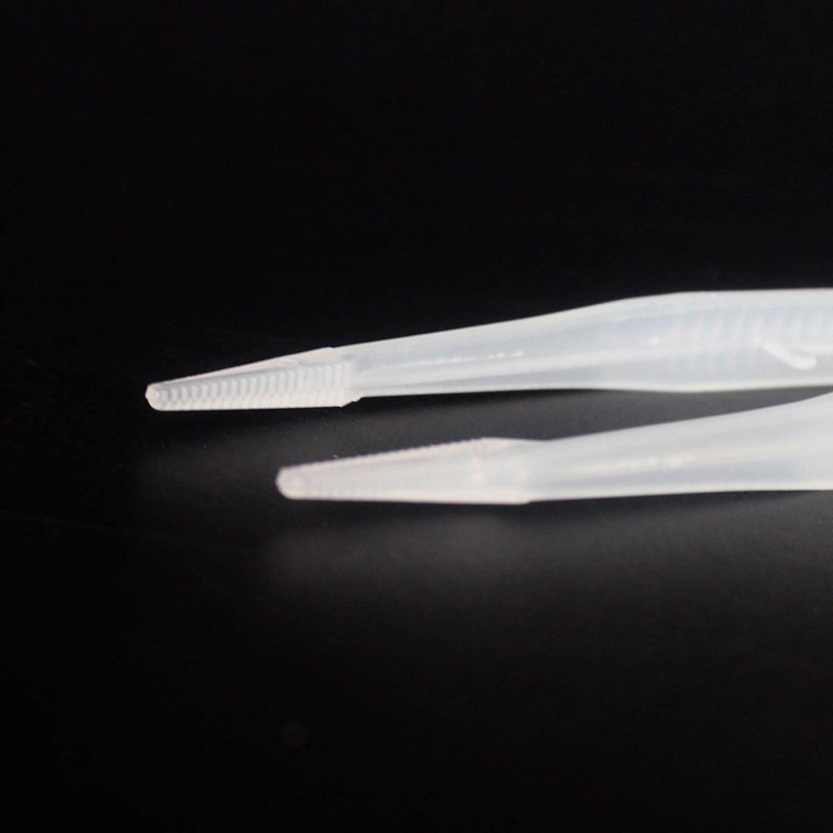 18cm Plastic Luminous Tweezer Feeding Tongs Straight for Reptile Feeder White
