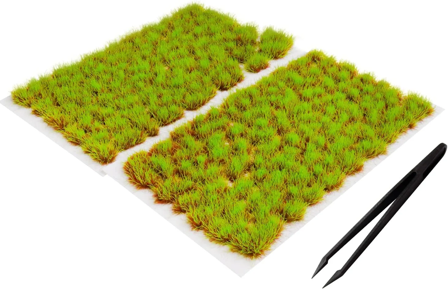 190 Pcs Static Grass Model Grass Tufts Railway Artificial Grass Miniature Grass Tuft Terrain Kit for DIY Model Railway Fairy Garden Diorama Scenery (Set B)