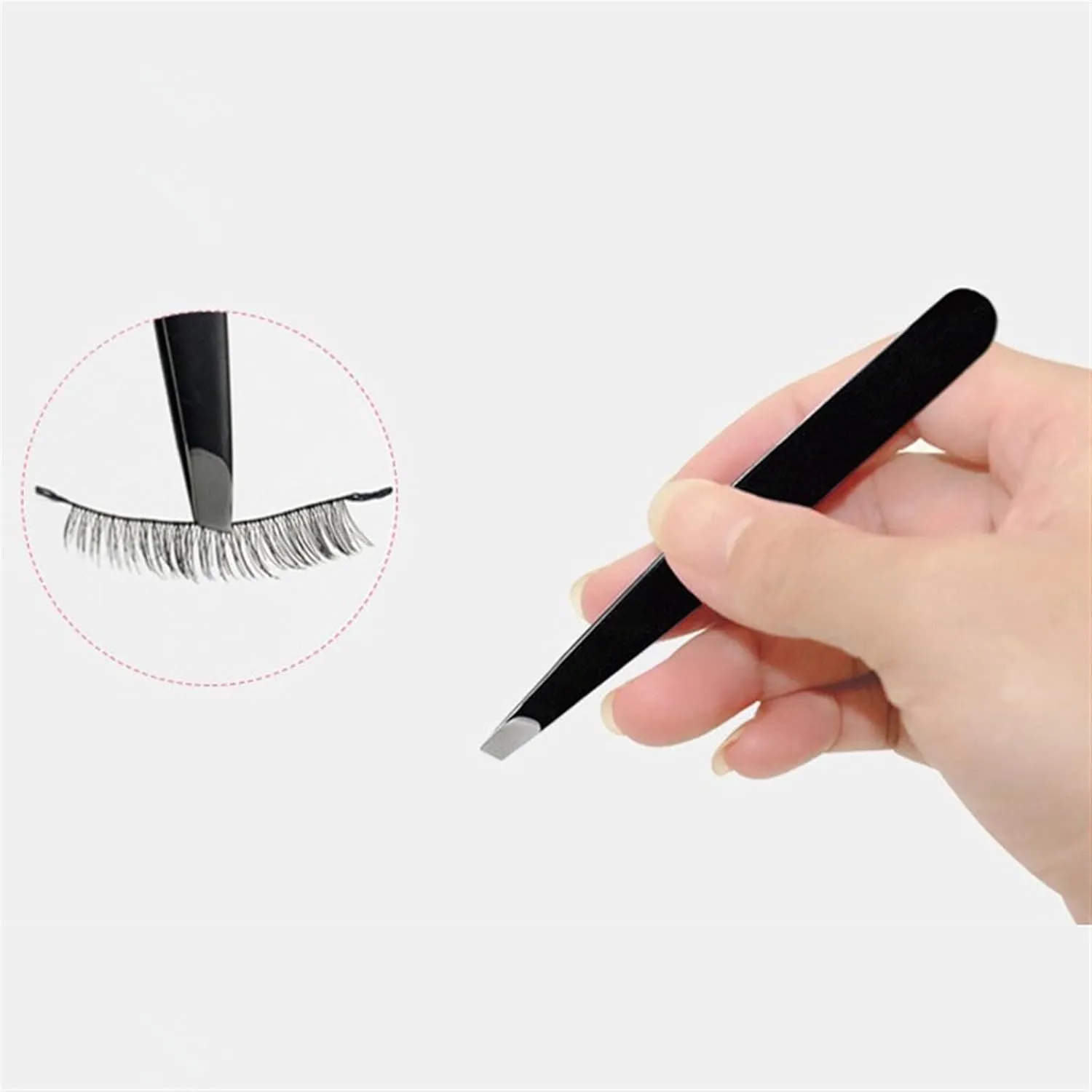 1PC Black Color Eyebrow Tweezer Hair Beauty Stainless Steel Eye Brow Clips Makeup Tool (Color : Silver, Size : 1SIZE) (Black 1SIZE)