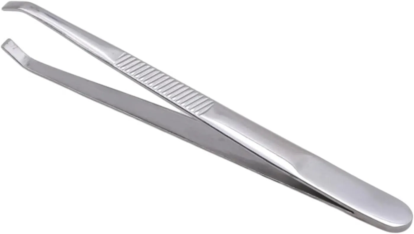 1PC Make Up Tools Eyebrow Tweezer Stainless Steel Slant Tip Eyes Tweezer Clip For Face Hair Removal(Silver)