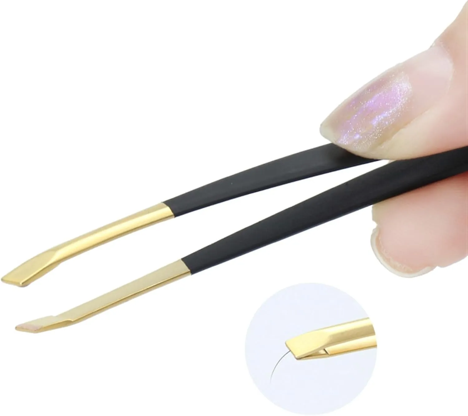 1Pc Professional Stainless Steel Eye Brow Eyebrow Tweezers Clip Gold Women Beauty Makeup Tools (Color : BlackGold, Size : 1SIZE) (Blacksilver 1SIZE)