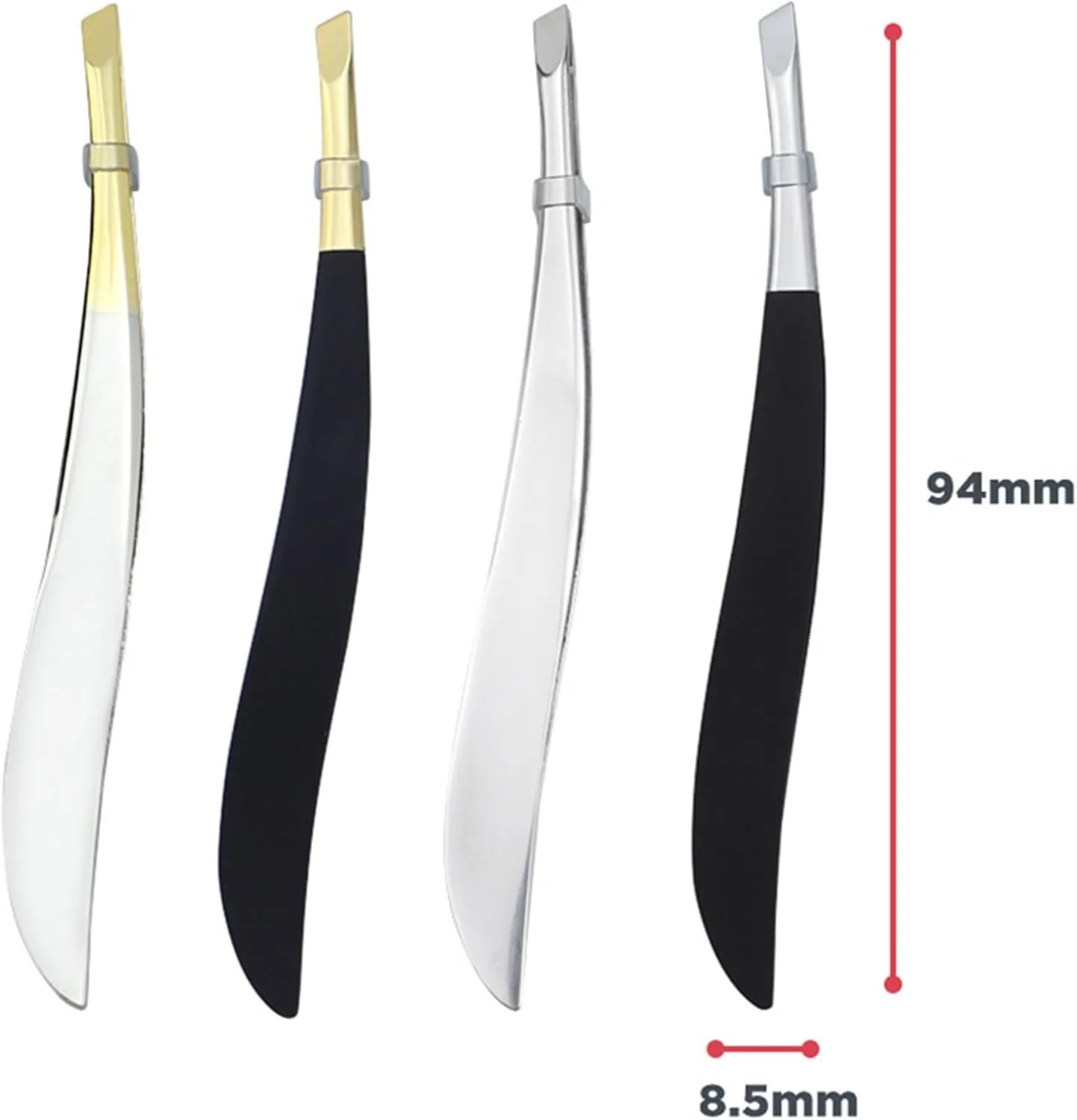 1Pc Professional Stainless Steel Eye Brow Eyebrow Tweezers Clip Gold Women Beauty Makeup Tools (Color : BlackGold, Size : 1SIZE) (Blacksilver 1SIZE)
