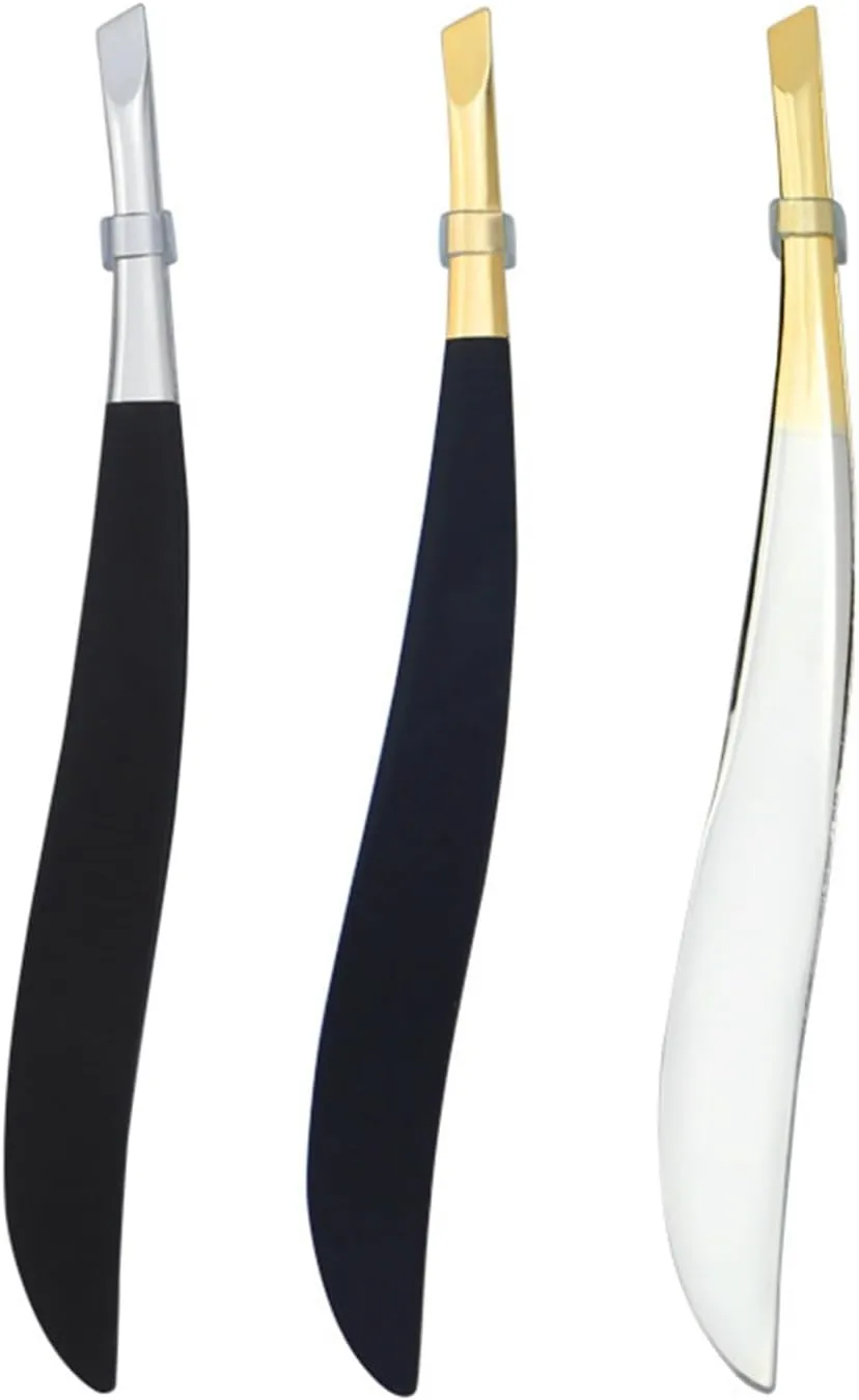 1Pc Professional Stainless Steel Eye Brow Eyebrow Tweezers Clip Gold Women Beauty Makeup Tools (Color : BlackGold, Size : 1SIZE) (Blacksilver 1SIZE)