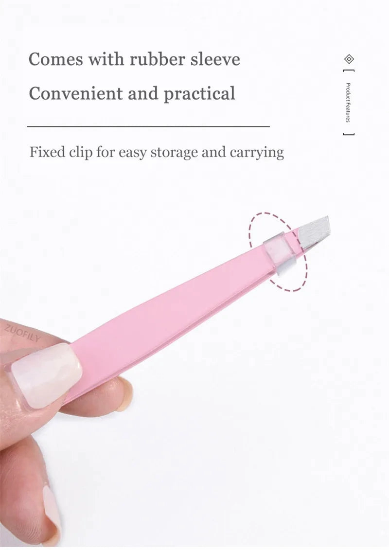 1pc Stainless Steel Eyebrow Tweezer Face Hair Removal Tweezers Colorful Makeup Eyelash Tweezer Eye Brow Clips Makeup Tools