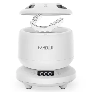 2025 Ultrasonic Retainer Cleaner for Dentures & Aligner, Durable Removable Base and Top Cover, Denture Cleaner Machine with 4 Modes for Mouth Guards, Jewelry, Rings, etc (White)