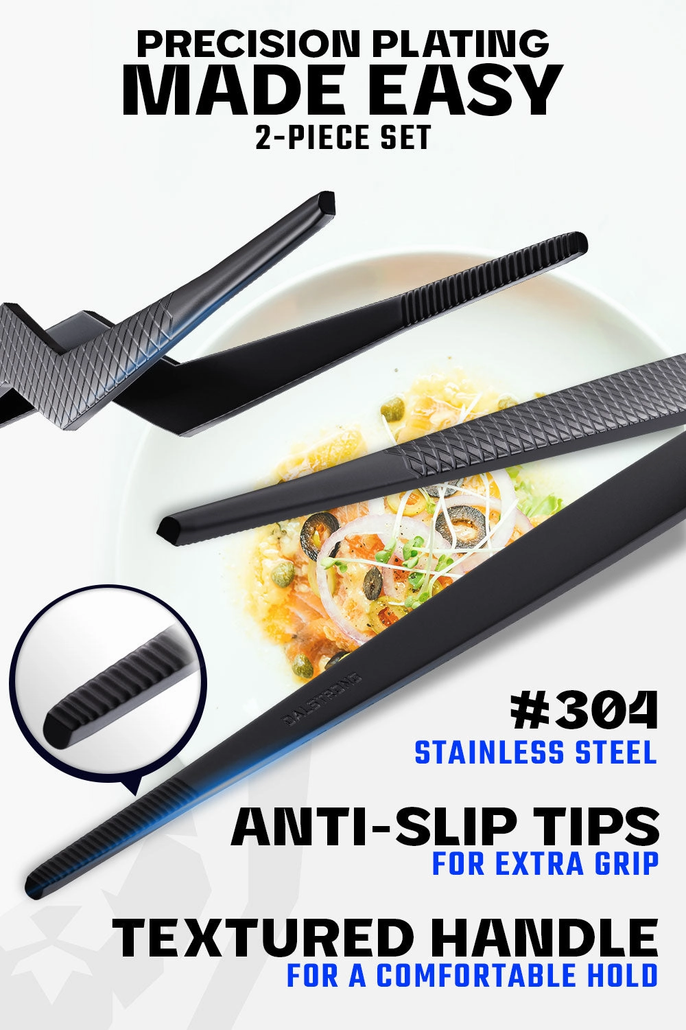 2 Piece Tweezers Set | 10" Straight   6.5" Offset | Professional Plating Set | Dalstrong ©