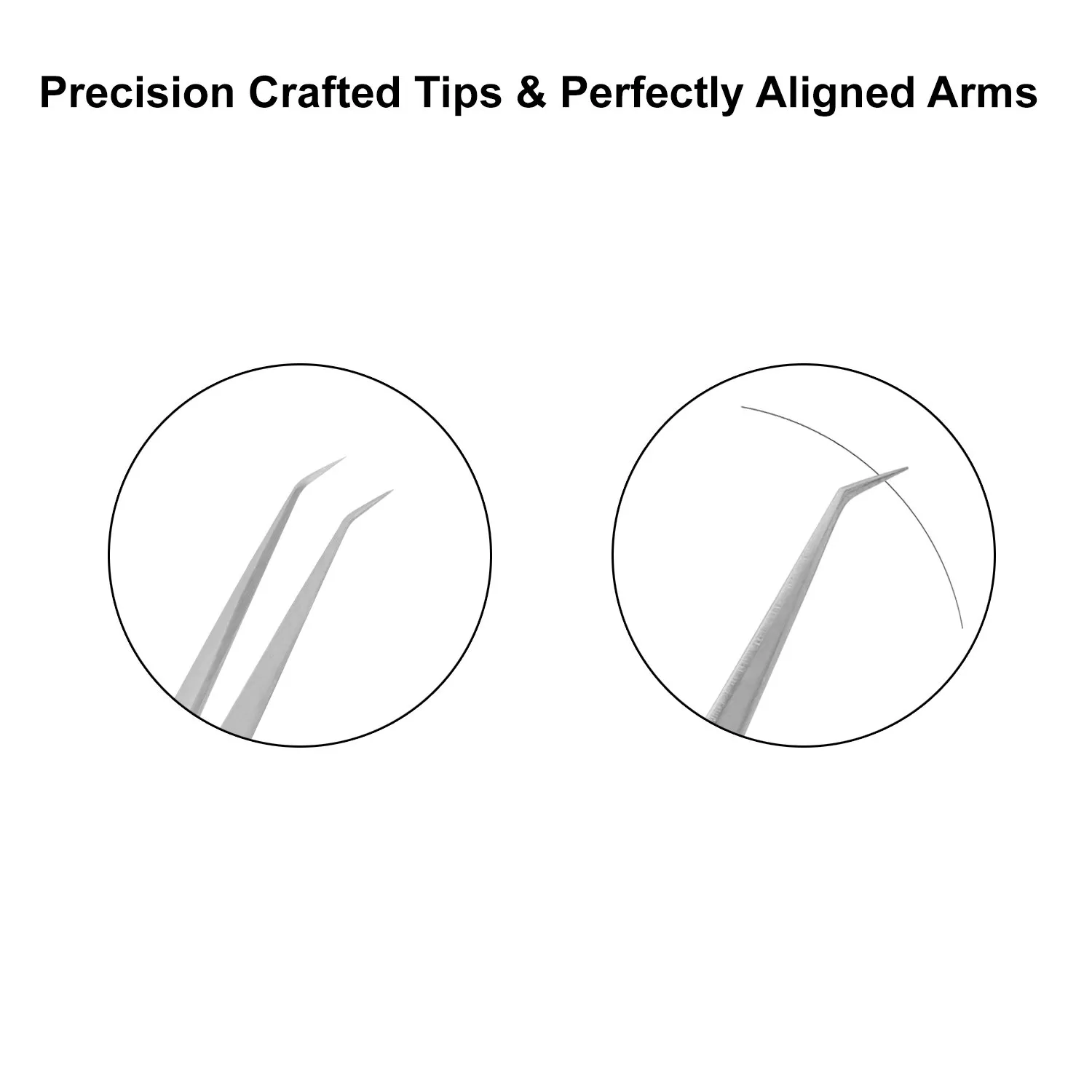 2Pcs Eyelash Extension Tweezers Set Made of Japanese Stainless Steel with Pouch (Mat Finish 2)