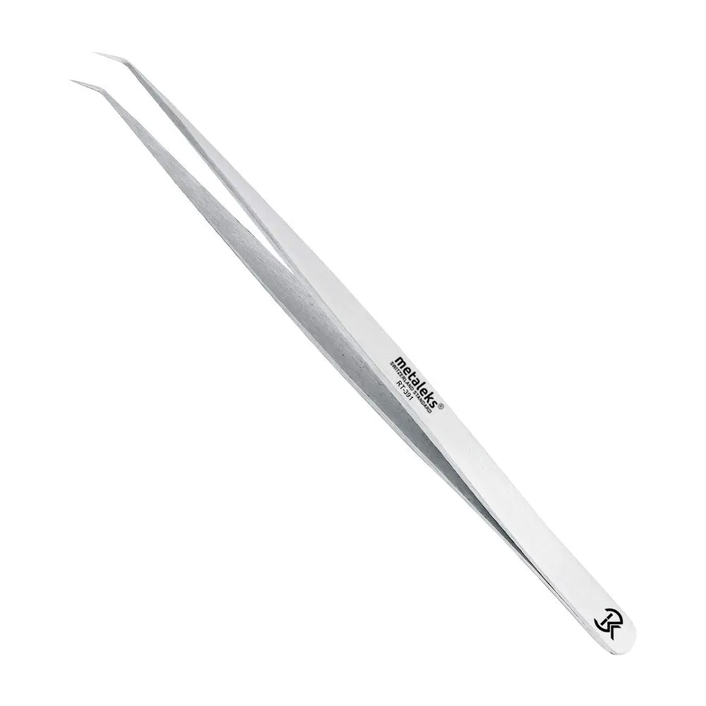 2Pcs Eyelash Extension Tweezers Set Made of Japanese Stainless Steel with Pouch (Mat Finish 2)