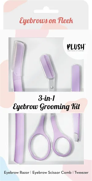 3-in-1 Professional Eyebrow Grooming Kit | Eyebrow Razor | Eyebrow Scissor Comb | Tweezer | for Instant & Painless Hair Removal at Home or On The Go | Precise & Safe Eyebrow Grooming Set