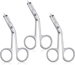 3pcs Stainless Steel Eyebrow Tweezers Handle Shaped Angled Tweezers Flat Tip Hair Plucker for Eyebrow Trimming and Shaping, Face Hair Tools for Women & Men