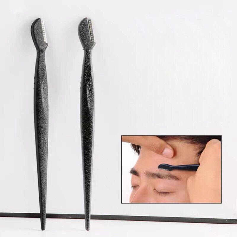 3PCS Eyebrow Razor Set Trimmer Shaver Scissors Spooley Dermaplaning Tweezers