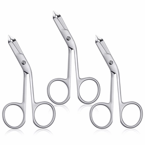 3pcs Stainless Steel Eyebrow Tweezers Handle Shaped Angled Tweezers Flat Tip Hair Plucker for Eyebrow Trimming and Shaping, Face Hair Tools for Women & Men