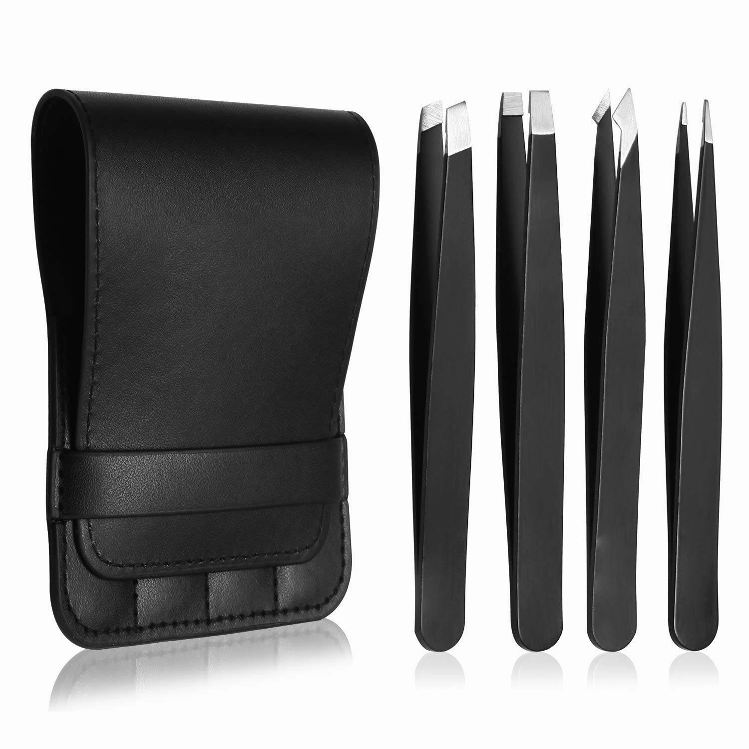 4-in-1 Professional Stainless Steel Tweezers for Eyebrows