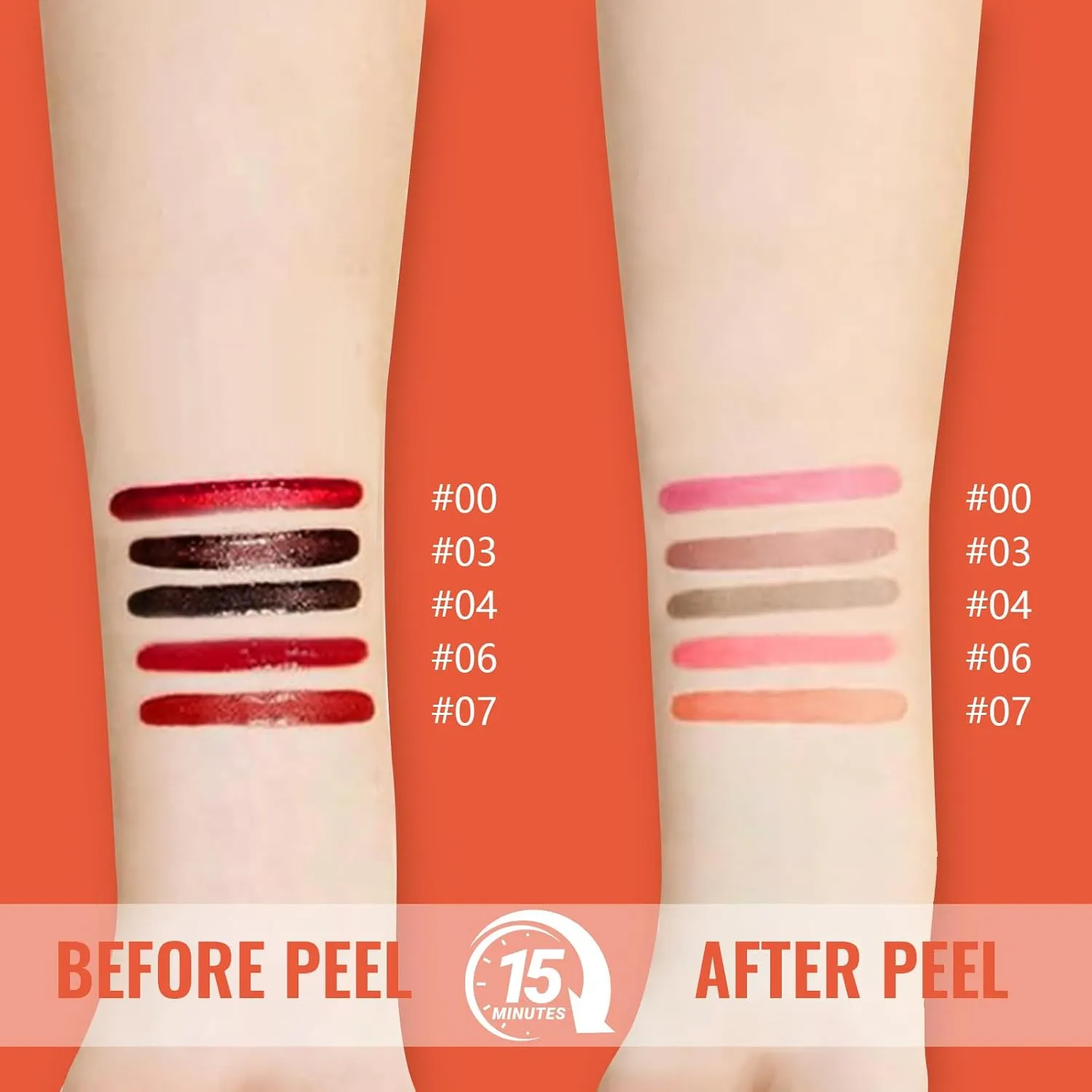 4pcs Lip Stain Peel Off - Lip Liner Stain Long Lasting Waterproof with Tweezer,2-in-1 Lip Liner Matte,Natural Finish,Non-Stick Cup,Stay On All Day,Perfect for Gift(Cocoa Rose Nude Mauve)