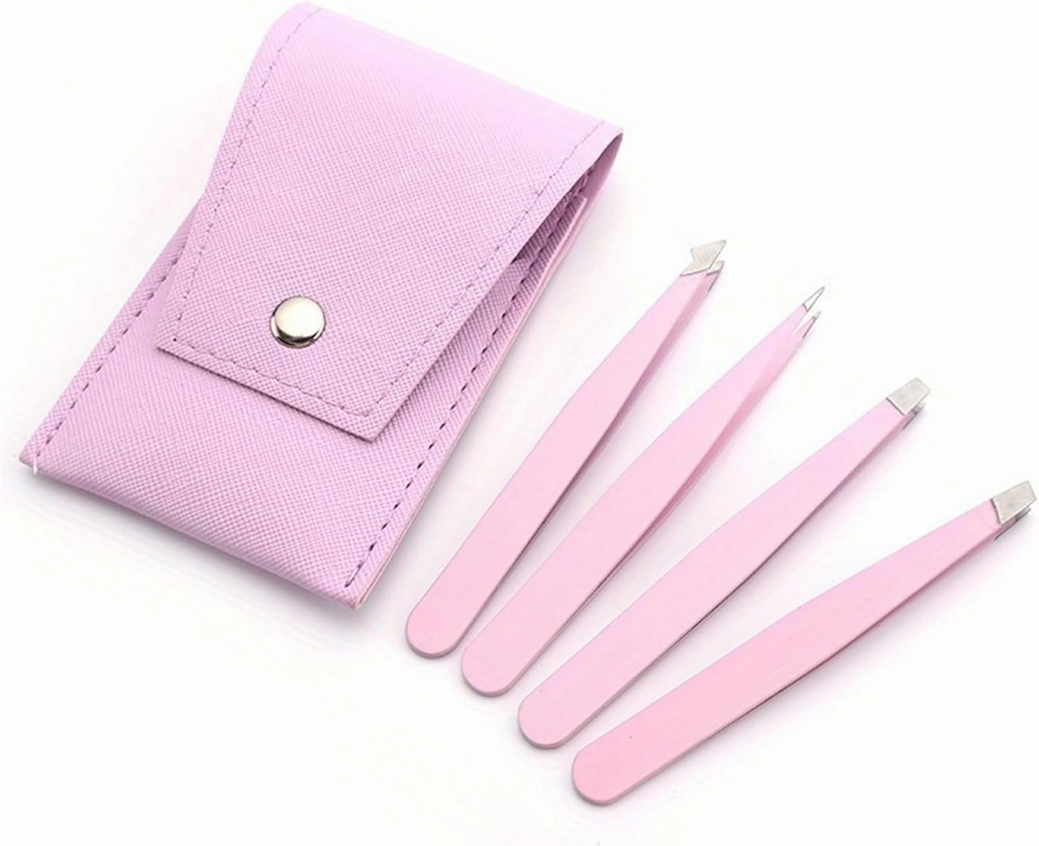 4Pcs Eyebrow Tweezer Colorful Fine Hairs Stainless Steel Slanted Brow Clips Makeup Tools (Color : White, Size : 1SIZE) (Yellow 1SIZE)