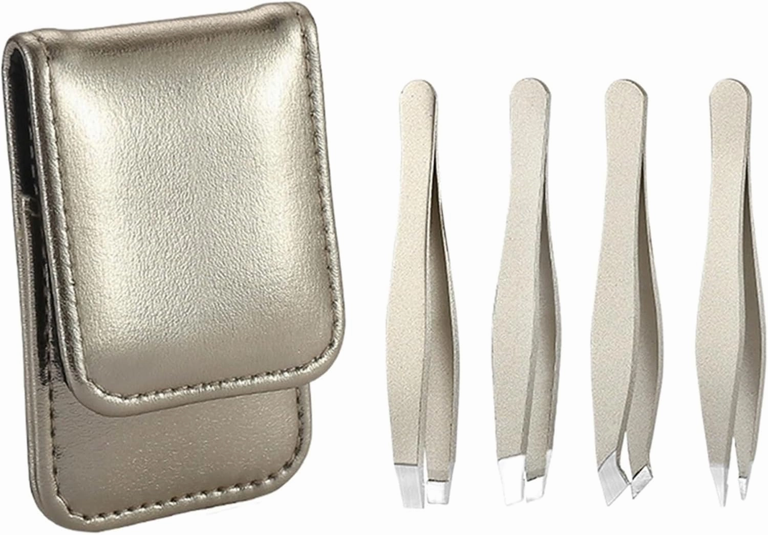 4Pcs Eyebrow Tweezers Stainless Steel Eyelash Clip Professional Lash Tweezer Set Eyebrow Forceps Makeup Tools (Color : 02, Size : 1SIZE) (5 1SIZE)