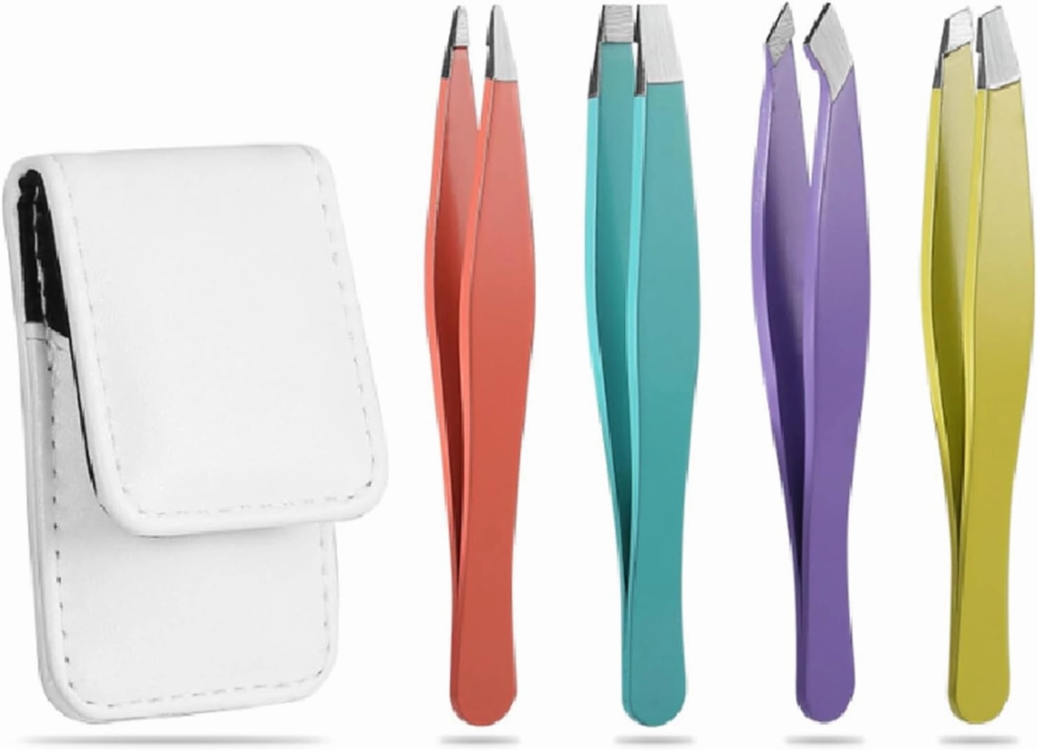 4Pcs Eyebrow Tweezers Stainless Steel Eyelash Clip Professional Lash Tweezer Set Eyebrow Forceps Makeup Tools (Color : 02, Size : 1SIZE) (5 1SIZE)