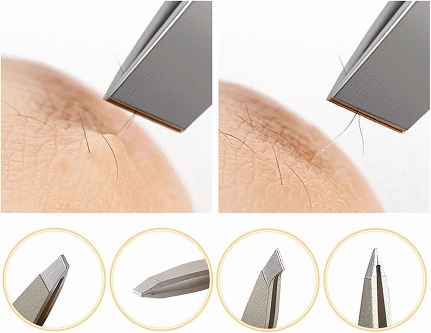 4Pcs Eyebrow Tweezers Stainless Steel Eyelash Clip Professional Lash Tweezer Set Eyebrow Forceps Makeup Tools (Color : 02, Size : 1SIZE) (5 1SIZE)
