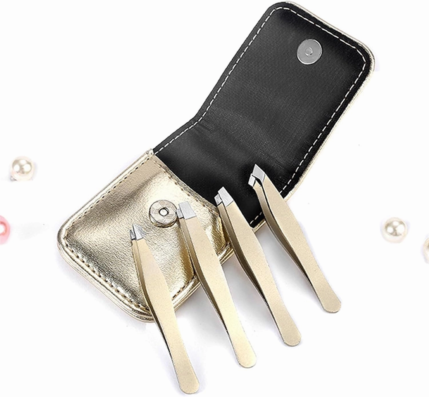 4Pcs Eyebrow Tweezers Stainless Steel Eyelash Clip Professional Lash Tweezer Set Eyebrow Forceps Makeup Tools (Color : 02, Size : 1SIZE) (5 1SIZE)
