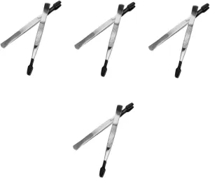 4sets Multi-use Tweezers for Stamp Collecting Jewelry Lash Application Scrapbooking Comfortable Handle Stainless Steel Fine Tip 2pcs*4