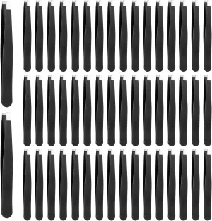 50 Pcs Eyebrow Tweezers Stainless Steel Slanted Tip Tweezers Inward Growing Hair Remover Eyebrow Precision Splinter Kit Suitable for Women and Men Leg Facial Skin