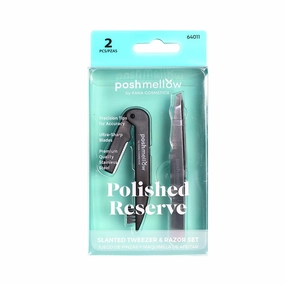 64011 Polished Reserve: Slanted Tweezer & Razor Set