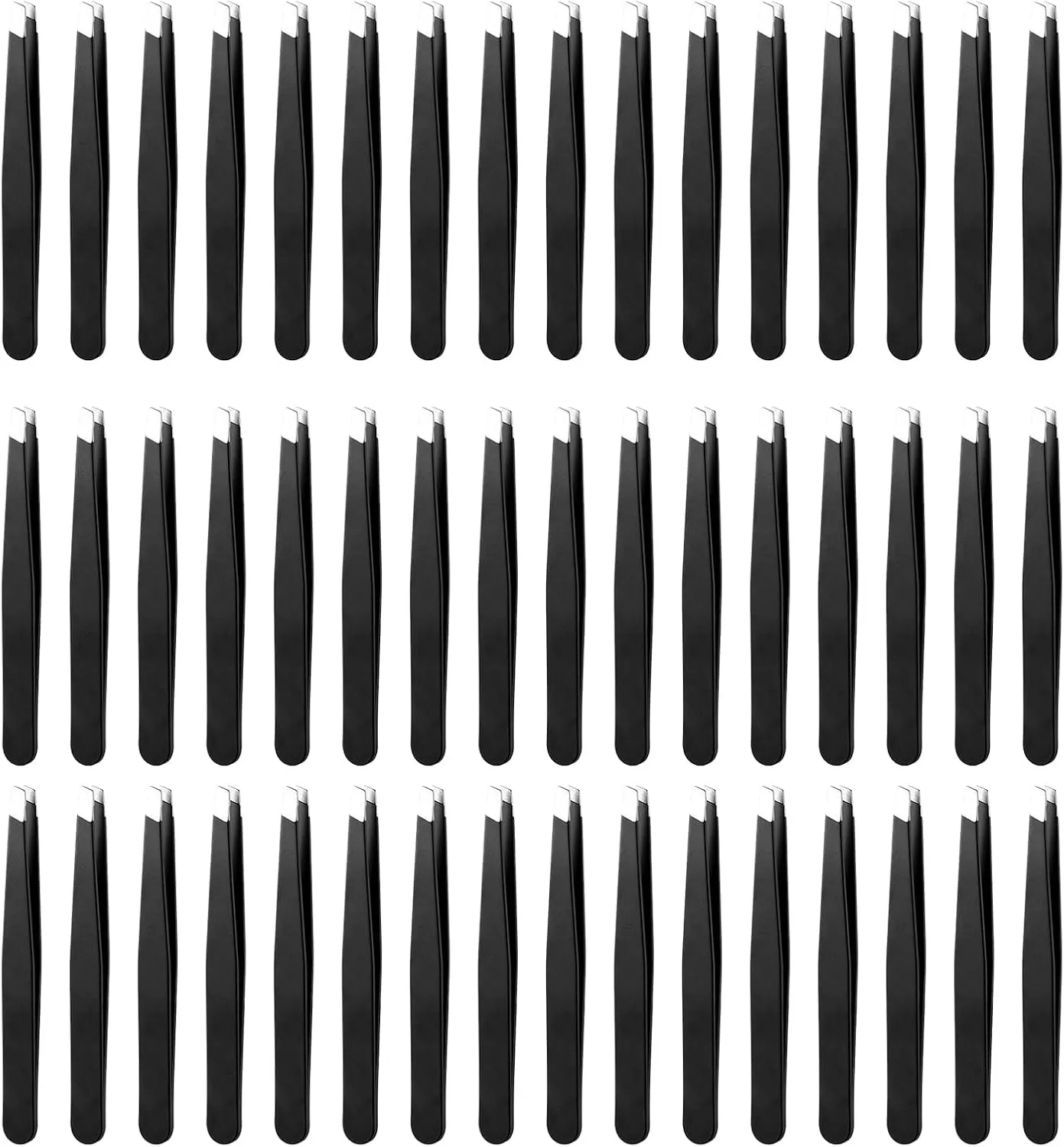 64pcs Tweezers Set,Tweezers for Eyebrows,Expert Slant Tip Hair Removal Tweezers,Tweezers Bulk,Slant Tweezer,Slant and Point Tip Tweezer for Women,Tweezer for Hair,Splinter and Ingrown Hair Removal