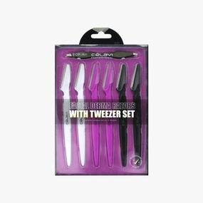 6PC EYEBROW RAZOR WITH TWEEZER
