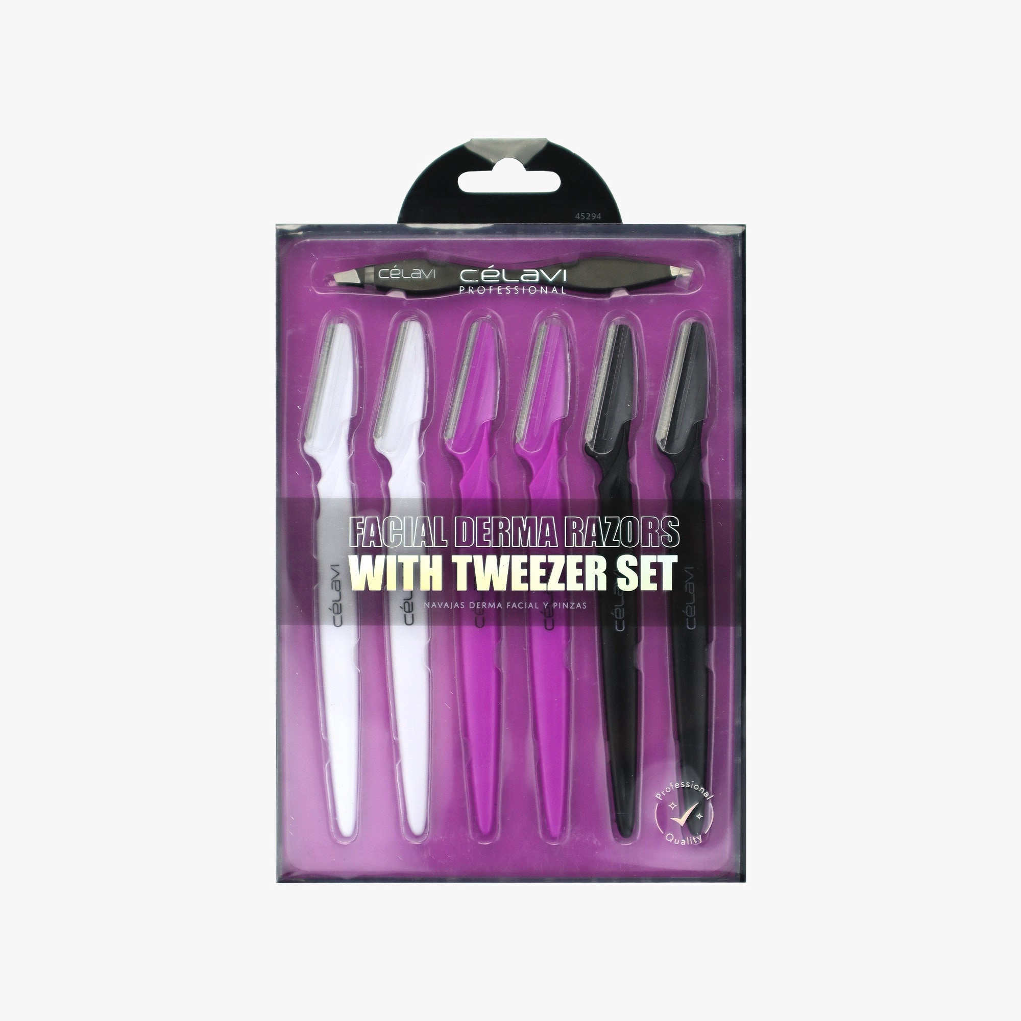 6PC EYEBROW RAZOR WITH TWEEZER