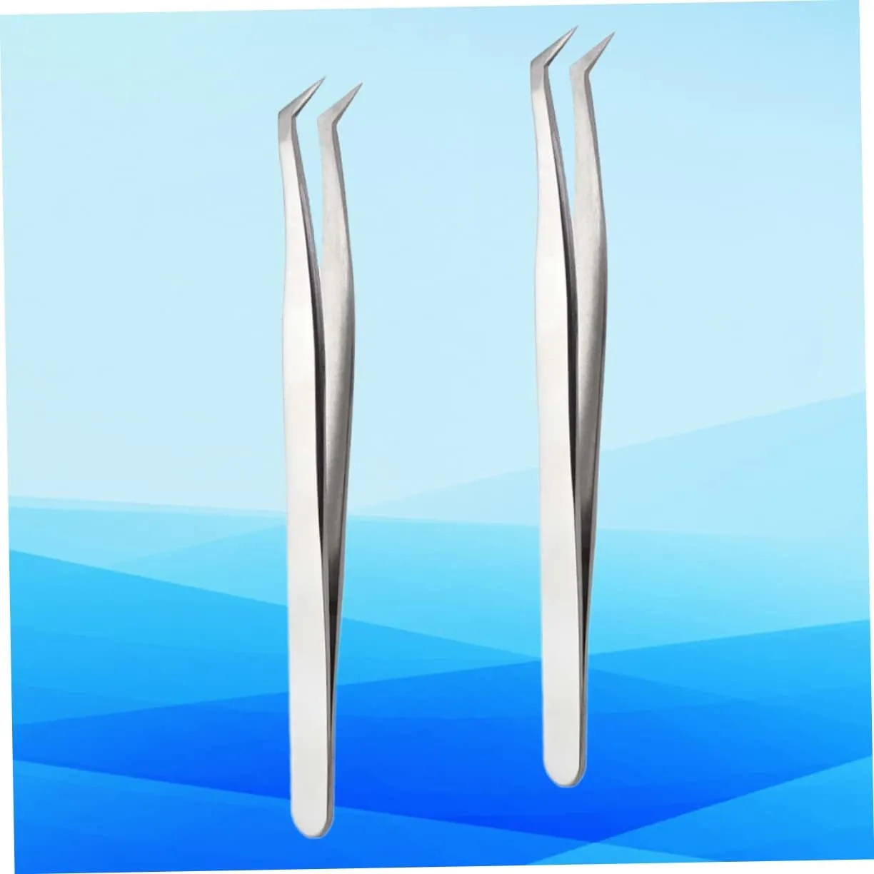 6pcs Grafting Eyelashes Tweezer High Precision Fake Eyelash Extension Tool for Makeup Silver Tweezers for and Daily Wear