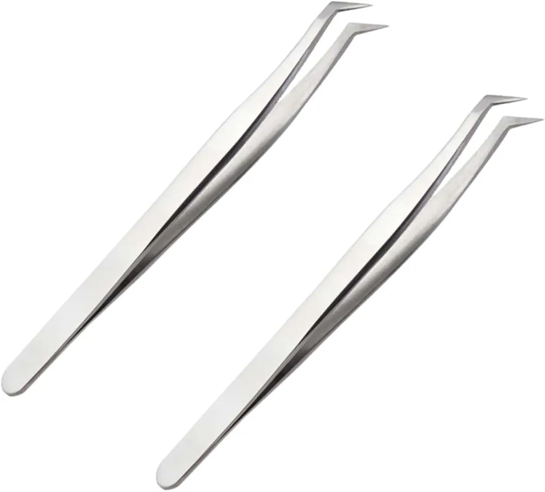 6pcs Grafting Eyelashes Tweezers Silver Eyelash Extension Tools for Precision Application Lightweight and Design for Makeup Weddings Photoshoots Daily Wear
