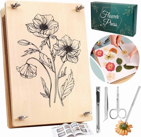 Aboofx Large Professional Flower Press Kit, 6 Layers 10.8 x 6.9 inch DIY Flower Pressing Kit for Adults to Making Dried Flower & Press Flowers Arts is Great Surprise for Women and Crafts Lovers
