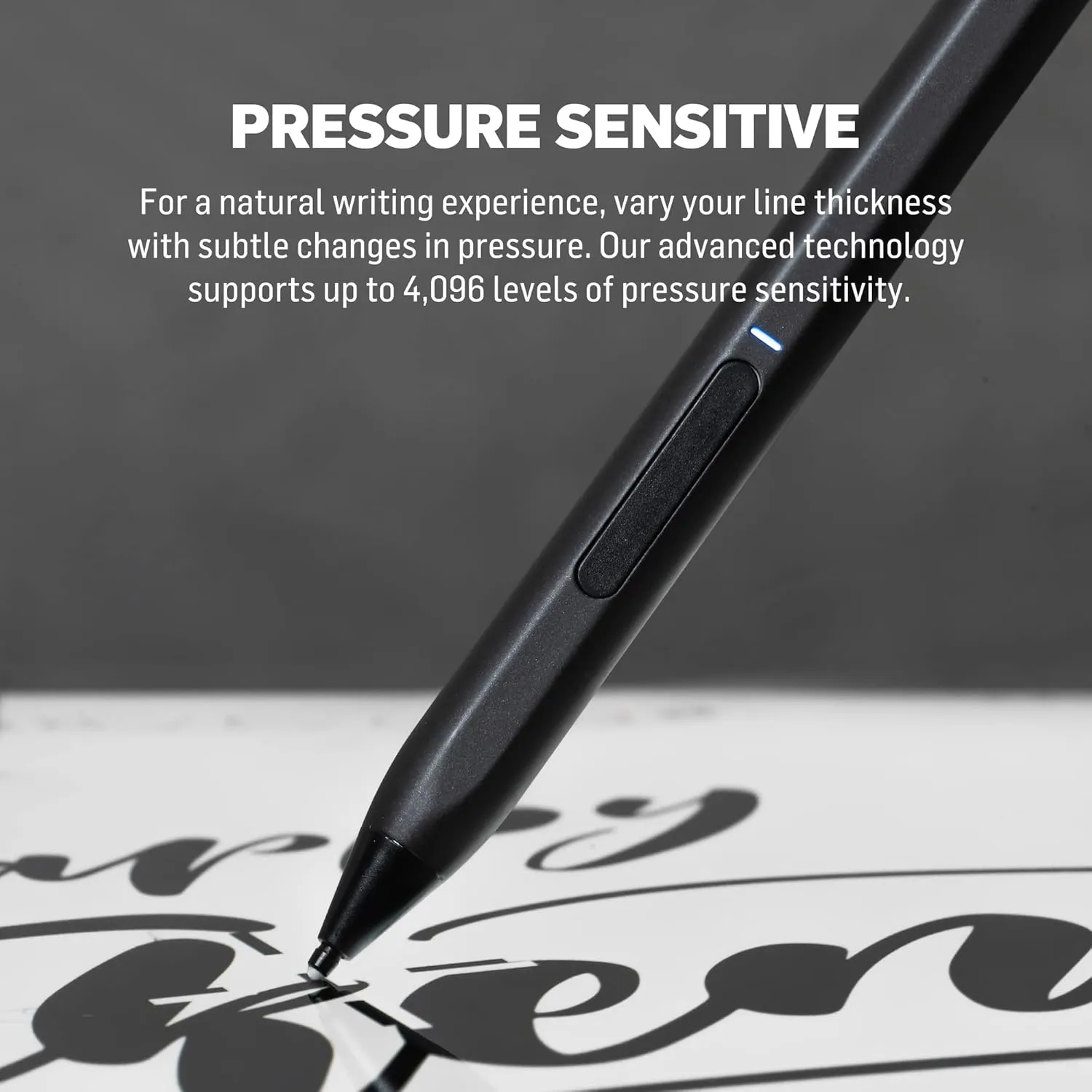 Adonit Neo Ink, Magnetic Attachable Stylus Pen for Microsoft Surface, 4096 Pressure Sensitivity, Tilt, Palm Rejection, Compatible with Surface Book/Go/Pro/Studio, Surface Laptops- Matte Silver