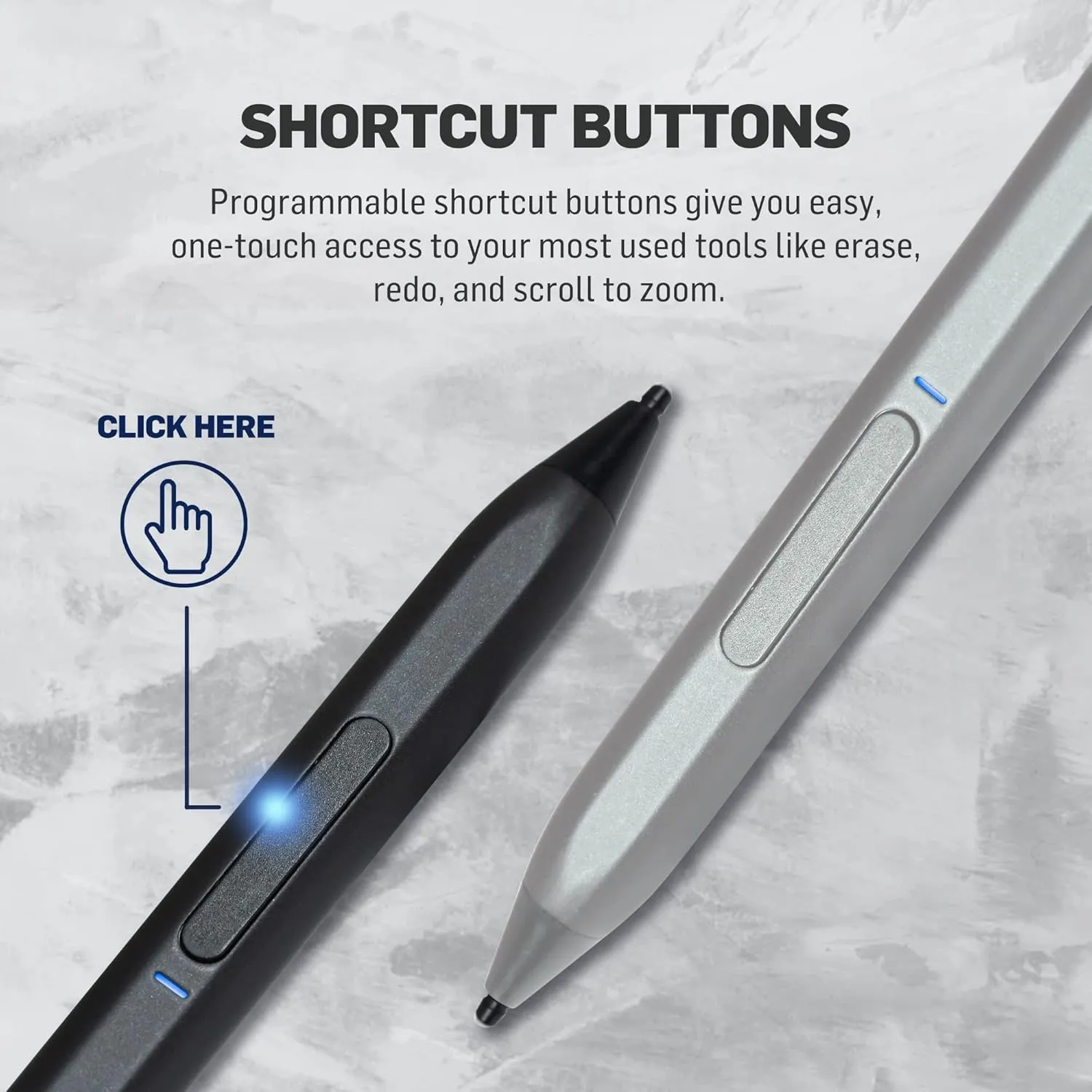 Adonit Neo Ink(Graphite Black) - Magnetically Attachable Stylus Pen for iPad Writing/Drawing with Palm Rejection, Active Pencil, Compatible with Windows Powered Tablets and 2-in-1 Devices.