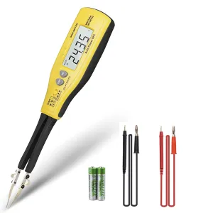 AIOMEST Digital SMD Tester, Handheld DMM Resistance Ohmmeter Tweezers, Capacitance Diode Continuity Battery Test, Mini Smart Multimeter SMD Meter with Spare Test Pin AI-990C