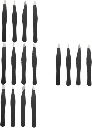 Angoily 16pcs Stainless Steel Eyebrow Grooming Tools Precision Tweezers and Clips for Eyebrow Makeup for Perfecting Your Brow Shape and Hair Removal