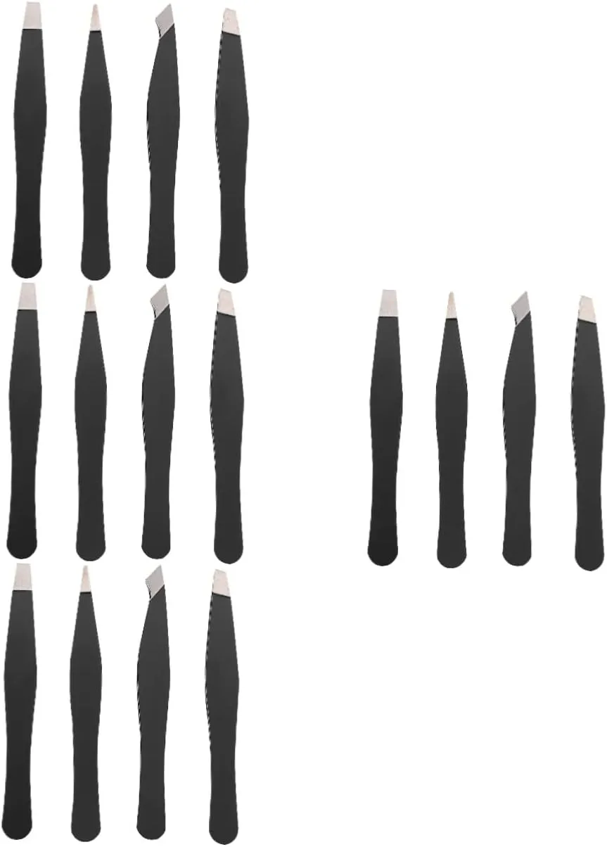 Angoily 16pcs Stainless Steel Eyebrow Grooming Tools Precision Tweezers and Clips for Eyebrow Makeup for Perfecting Your Brow Shape and Hair Removal