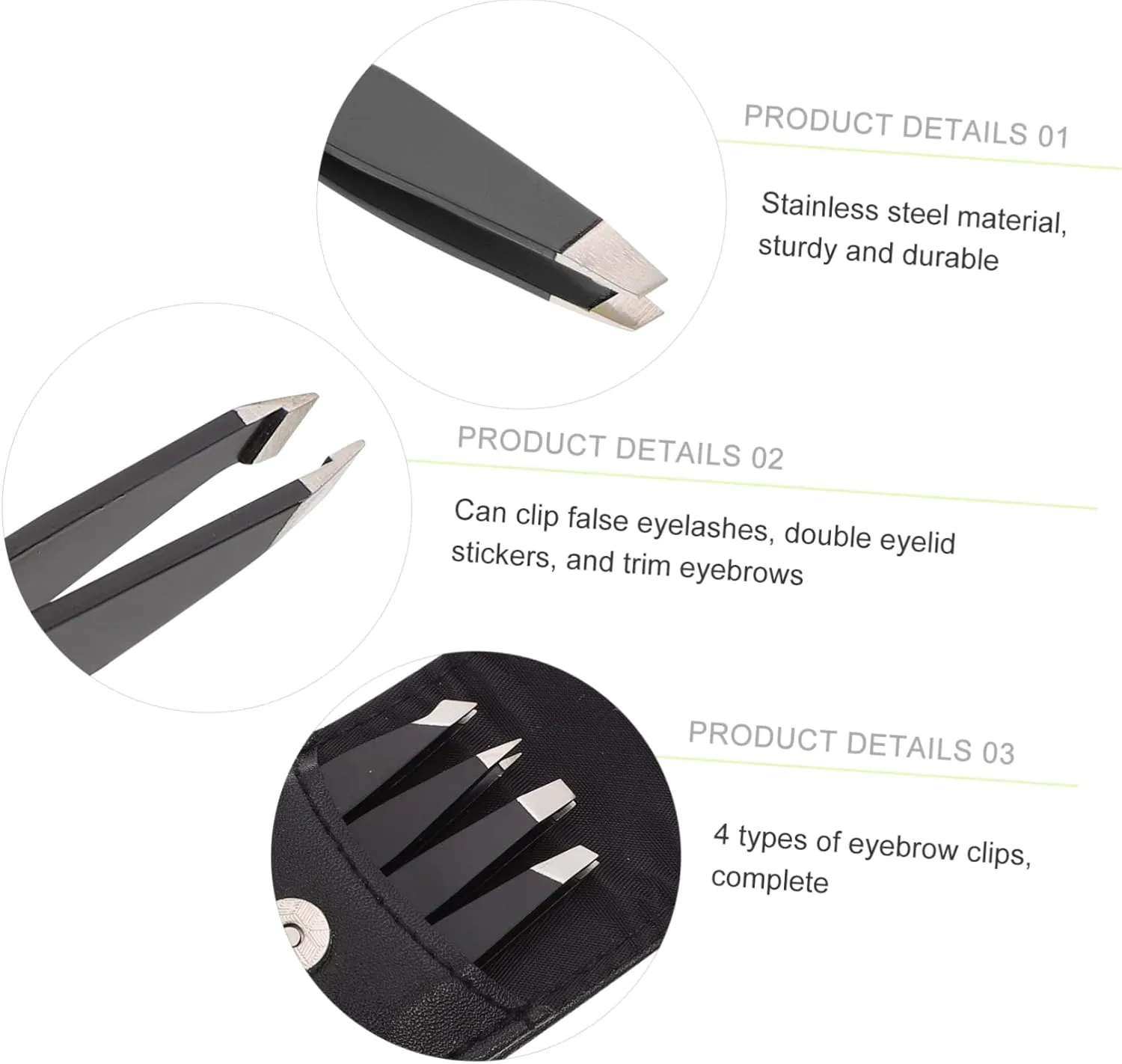 Angoily 16pcs Stainless Steel Eyebrow Grooming Tools Precision Tweezers and Clips for Eyebrow Makeup for Perfecting Your Brow Shape and Hair Removal