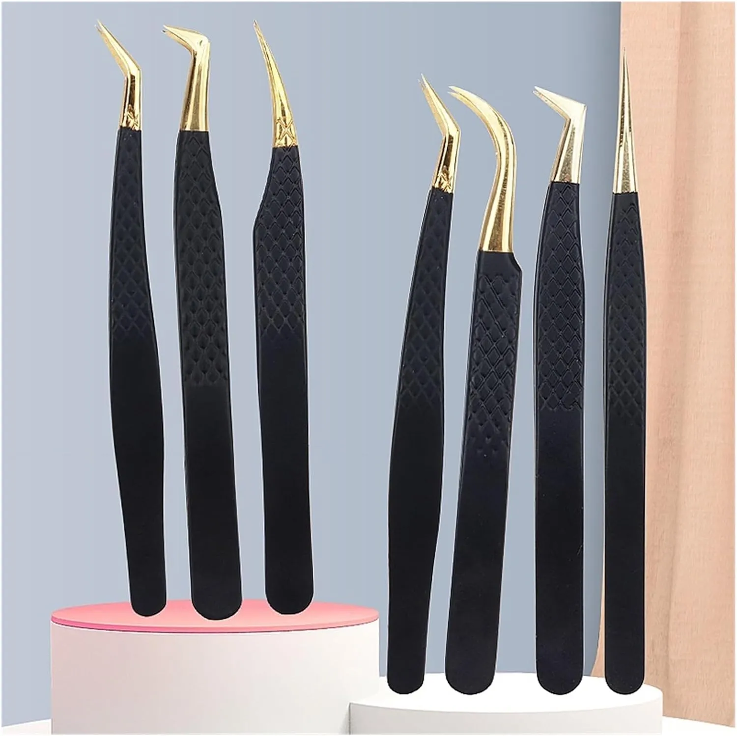 Anti-static Stainless Steel Eyelashes Tweezers Lashes Extension Supplies Industrial Precision Eyebrow Tweezer Makeup Tools(AA291-06)