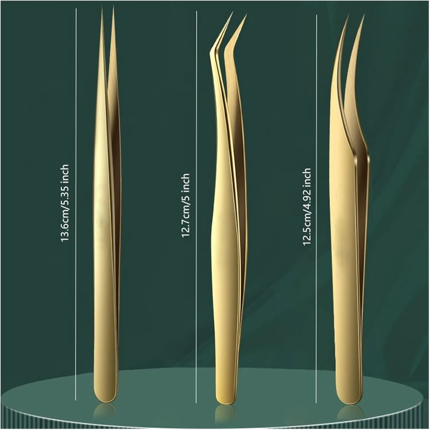 Anti-static Straight Eyelash Extension Tweezers Industrial Precision Curved Straight Lash Eyebrow Tweezers Makeup Tools(Dolphin)