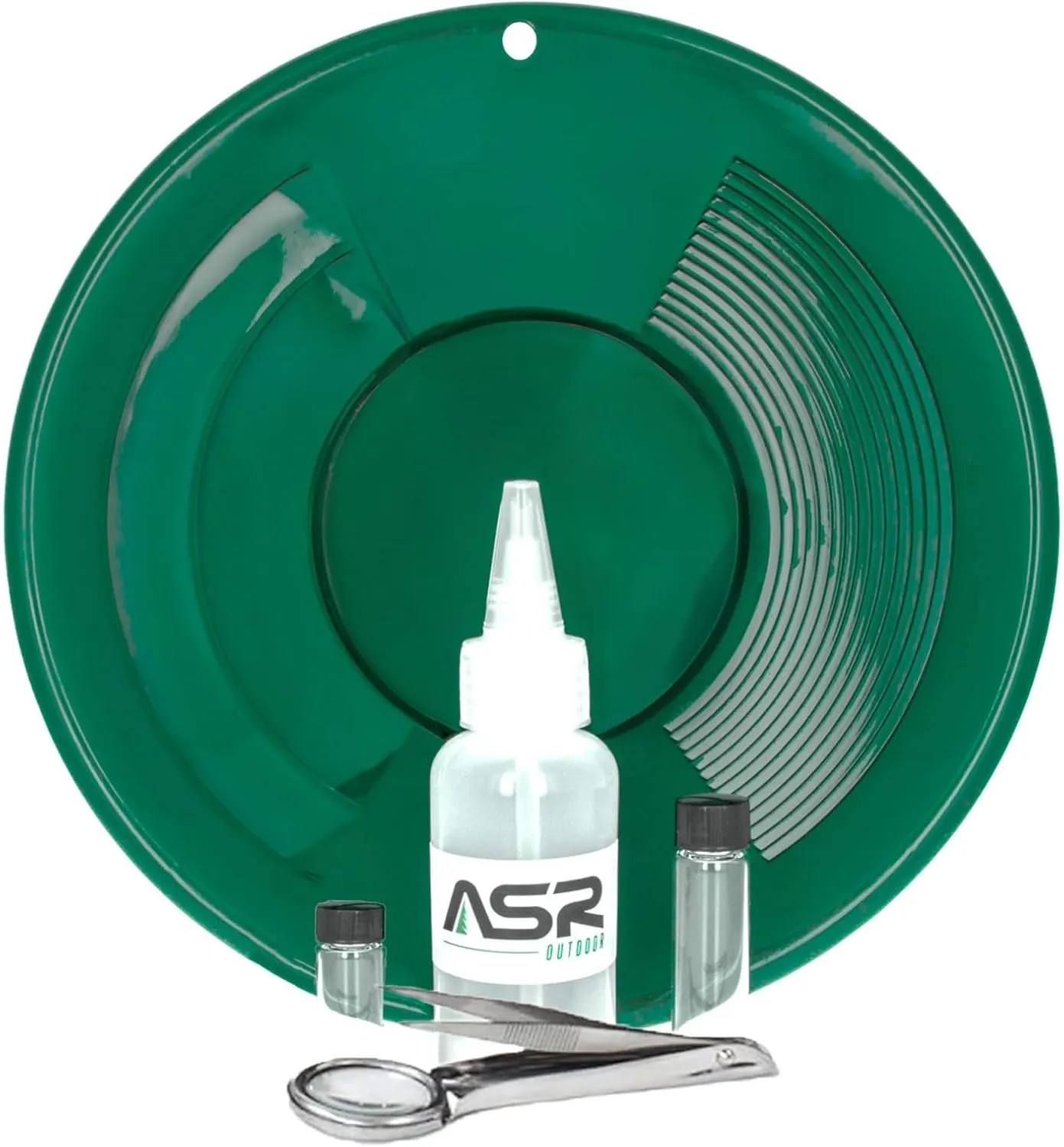 ASR Outdoor Gold Pan Gold Prospecting Beginners Kit, Collection Tools, 5 Piece Green
