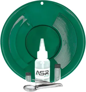 ASR Outdoor Gold Pan Gold Prospecting Beginners Kit, Collection Tools, 5 Piece Green